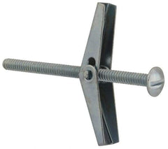 Value Collection - 1/8" Screw, 1/8" Diam, 2" Long, Toggle Bolt Drywall & Hollow Wall Anchor - 1/8" Drill, Zinc Plated, Steel, Use in Concrete, & Masonry, Hollow Tile, Plaster & Wallboard - Exact Tool & Supply