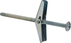 Value Collection - 3/16" Screw, 3/16" Diam, 4" Long, Toggle Bolt Drywall & Hollow Wall Anchor - 3/16" Drill, Zinc Plated, Steel, Use in Concrete, & Masonry, Hollow Tile, Plaster & Wallboard - Exact Tool & Supply
