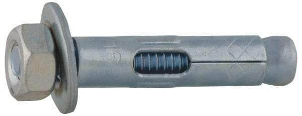 Value Collection - 5/8" Diam, 5/8" Drill, 6" OAL, 1-1/4" Min Embedment Sleeve Concrete Anchor - Steel, Zinc-Plated Finish, Hex Nut Head, Hex Drive - Exact Tool & Supply