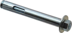 Value Collection - 1/2" Diam, 1/2" Drill, 4" OAL, 2-1/2" Min Embedment Sleeve Concrete Anchor - Steel, Zinc-Plated Finish, Hex Nut Head - Exact Tool & Supply