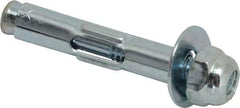 Value Collection - 1/4" Diam, 1/4" Drill, 1-3/8" OAL, 1-5/8" Min Embedment Sleeve Concrete Anchor - Steel, Zinc-Plated Finish, Acorn Nut Head - Exact Tool & Supply