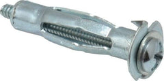 Value Collection - #6 to 32 Screw, 1/8" Diam, 1-1/4" Long, 3/8 to 1/2" Thick, Sleeve Drywall & Hollow Wall Anchor - 1/8" Drill, Zinc Plated, Steel, Use in Drywall - Exact Tool & Supply
