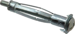 Value Collection - #10 to 24 Screw, 3/16" Diam, 2-1/16" Long, 3/8 to 5/8" Thick, Sleeve Drywall & Hollow Wall Anchor - 3/16" Drill, Zinc Plated, Steel, Use in Drywall - Exact Tool & Supply