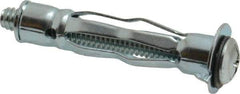 Value Collection - 1/4 - 20" Screw, 1/4" Diam, 2-1/16" Long, 3/8 to 5/8" Thick, Sleeve Drywall & Hollow Wall Anchor - 1/4" Drill, Zinc Plated, Steel, Use in Drywall - Exact Tool & Supply