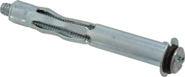 Value Collection - 1/4 - 20" Screw, 1/4" Diam, 3-1/8" Long, 1-1/4 to 1-3/4" Thick, Sleeve Drywall & Hollow Wall Anchor - 1/4" Drill, Zinc Plated, Steel, Use in Drywall - Exact Tool & Supply