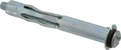 Value Collection - 1/4 - 20" Screw, 1/4" Diam, 3-1/8" Long, 1-1/4 to 1-3/4" Thick, Sleeve Drywall & Hollow Wall Anchor - 1/4" Drill, Zinc Plated, Steel, Use in Drywall - Exact Tool & Supply