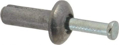 Value Collection - 1/4" Diam, 1/4" Drill, 3/4" OAL, 3-3/4" Min Embedment Hammer Drive Concrete Anchor - Zamac Alloy, Zinc-Plated Finish, Mushroom Head - Exact Tool & Supply