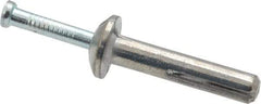 Value Collection - 1/4" Diam, 1/4" Drill, 1-1/4" OAL, 6-1/2" Min Embedment Hammer Drive Concrete Anchor - Zamac Alloy, Zinc-Plated Finish, Mushroom Head - Exact Tool & Supply