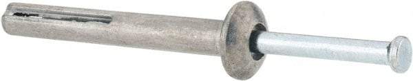 Value Collection - 1/4" Diam, 1/4" Drill, 2" OAL, Hammer Drive Concrete Anchor - Zamac Alloy, Zinc-Plated Finish, Mushroom Head - Exact Tool & Supply