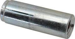 Value Collection - 5/8" Diam, 5/8" Drill, 2-9/16" OAL, Drop-In Concrete Anchor - Grade 5 Steel, Zinc-Plated Finish, 1" Thread Length - Exact Tool & Supply