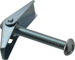 Value Collection - 3/8" Screw, 3/8" Diam, 3" Long, Toggle Bolt Drywall & Hollow Wall Anchor - 3/8" Drill, Zinc Plated, Steel, Use in Concrete, & Masonry, Hollow Tile, Plaster & Wallboard - Exact Tool & Supply