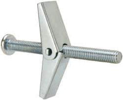 Value Collection - 3/8" Screw, 3/8" Diam, 4" Long, Toggle Bolt Drywall & Hollow Wall Anchor - 3/8" Drill, Zinc Plated, Steel, Use in Concrete, & Masonry, Hollow Tile, Plaster & Wallboard - Exact Tool & Supply