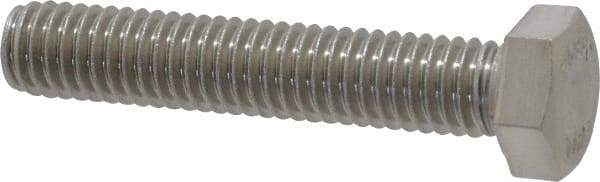 Value Collection - 3/8-16 UNC, 2" Length Under Head Hex Head Cap Screw - Fully Threaded, Grade 18-8 Stainless Steel, 9/16" Hex - Exact Tool & Supply