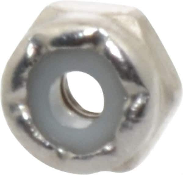 Value Collection - #4-40 UNC 18-8 Hex Lock Nut with Nylon Insert - 1/4" Width Across Flats, 5/32" High - Exact Tool & Supply