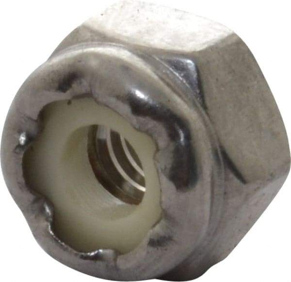Value Collection - #8-32 UNC 18-8 Hex Lock Nut with Nylon Insert - 11/32" Width Across Flats, 15/64" High - Exact Tool & Supply