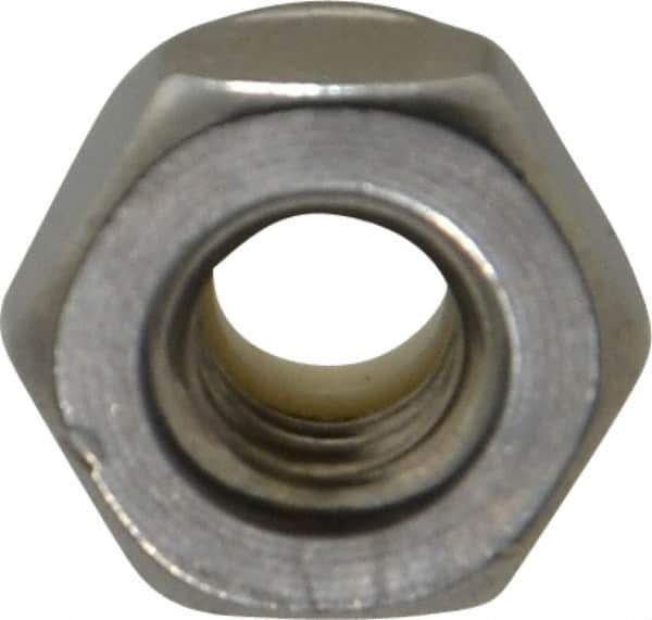 Value Collection - #10-32 UNF 18-8 Hex Lock Nut with Nylon Insert - 3/8" Width Across Flats, 1/4" High - Exact Tool & Supply