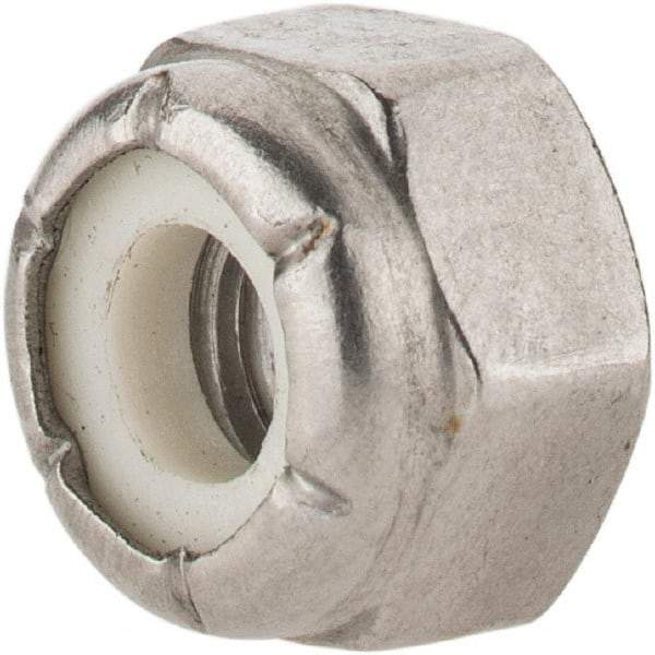 Value Collection - 1/4-20 UNC 18-8 Hex Lock Nut with Nylon Insert - 7/16" Width Across Flats, 19/64" High - Exact Tool & Supply