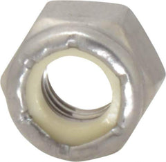 Value Collection - 5/16-18 UNC 18-8 Hex Lock Nut with Nylon Insert - 1/2" Width Across Flats, 23/64" High - Exact Tool & Supply