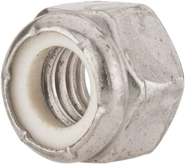Value Collection - 3/8-16 UNC 18-8 Hex Lock Nut with Nylon Insert - 9/16" Width Across Flats, 15/32" High - Exact Tool & Supply