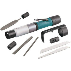 Dynabrade - 2,400 Strokes per Minute, 13/32 Inch Stroke Length, 19 CFM, 0.26 hp Air Reciprocating Saw - Two Blades and Three File Blades, 6.2 Bar Air Pressure, 6 mm Inlet - Exact Tool & Supply