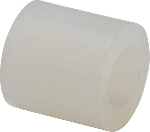 Made in USA - 0.14" ID x 1/4" OD, #6 Screw, Grade 6/6 Nylon Female Unthreaded Circuit Board Spacer - Round Body, 1/4" OAL - Exact Tool & Supply