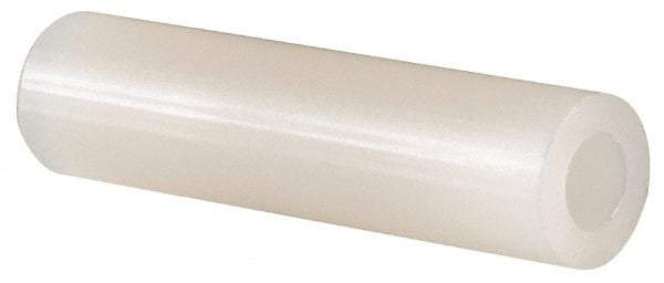 Made in USA - 0.14" ID x 1/4" OD, #6 Screw, Grade 6/6 Nylon Female Unthreaded Circuit Board Spacer - Round Body, 1" OAL - Exact Tool & Supply