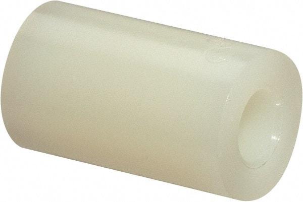 Made in USA - 0.171" ID x 3/8" OD, #8 Screw, Grade 6/6 Nylon Female Unthreaded Circuit Board Spacer - Round Body, 5/8" OAL - Exact Tool & Supply