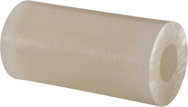 Made in USA - 0.171" ID x 3/8" OD, #8 Screw, Grade 6/6 Nylon Female Unthreaded Circuit Board Spacer - Round Body, 3/4" OAL - Exact Tool & Supply