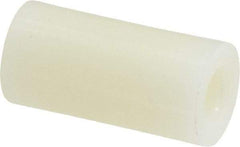 Made in USA - 0.257" ID x 1/2" OD, 1/4 Screw, Grade 6/6 Nylon Female Unthreaded Circuit Board Spacer - Round Body, 1" OAL - Exact Tool & Supply