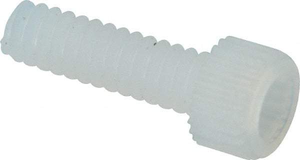 Made in USA - #4-40 UNC Hex Socket Drive, Socket Cap Screw - Grade 6/6 Nylon, Uncoated, Fully Threaded, 3/8" Length Under Head - Exact Tool & Supply