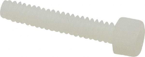 Made in USA - #6-32 UNC Hex Socket Drive, Socket Cap Screw - Grade 6/6 Nylon, Uncoated, Fully Threaded, 3/4" Length Under Head - Exact Tool & Supply