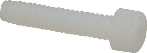 Made in USA - #8-32 UNC Hex Socket Drive, Socket Cap Screw - Grade 6/6 Nylon, Uncoated, Fully Threaded, 3/4" Length Under Head - Exact Tool & Supply