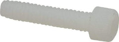Made in USA - #8-32 UNC Hex Socket Drive, Socket Cap Screw - Grade 6/6 Nylon, Uncoated, Fully Threaded, 3/4" Length Under Head - Exact Tool & Supply