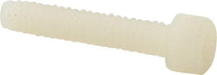 Made in USA - #10-24 UNC Hex Socket Drive, Socket Cap Screw - Grade 6/6 Nylon, Uncoated, Fully Threaded, 1" Length Under Head - Exact Tool & Supply