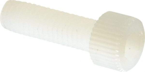 Made in USA - #10-32 UNF Hex Socket Drive, Socket Cap Screw - Grade 6/6 Nylon, Uncoated, Fully Threaded, 5/8" Length Under Head - Exact Tool & Supply