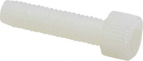 Made in USA - #10-32 UNF Hex Socket Drive, Socket Cap Screw - Grade 6/6 Nylon, Uncoated, Fully Threaded, 3/4" Length Under Head - Exact Tool & Supply