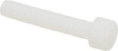 Made in USA - #10-32 UNF Hex Socket Drive, Socket Cap Screw - Grade 6/6 Nylon, Uncoated, Fully Threaded, 1" Length Under Head - Exact Tool & Supply