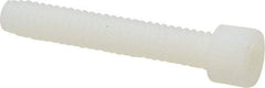 Made in USA - 1/4-20 UNC Hex Socket Drive, Socket Cap Screw - Grade 6/6 Nylon, Uncoated, Fully Threaded, 1-1/4" Length Under Head - Exact Tool & Supply