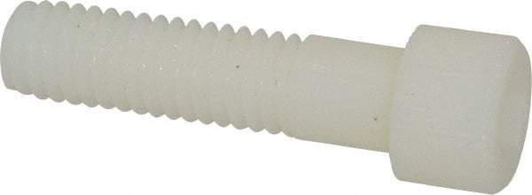 Made in USA - 3/8-16 UNC Hex Socket Drive, Socket Cap Screw - Grade 6/6 Nylon, Uncoated, Partially Threaded, 1-1/2" Length Under Head - Exact Tool & Supply