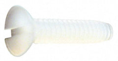 Made in USA - #4-40 UNC, 3/4" OAL Slotted Drive Machine Screw - Flat Head, Grade 6/6 Nylon, Uncoated, Without Washer - Exact Tool & Supply