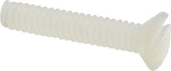 Made in USA - #4-40 UNC, 5/8" OAL Slotted Drive Machine Screw - Flat Head, Grade 6/6 Nylon, Uncoated, Without Washer - Exact Tool & Supply