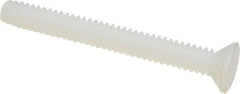 Made in USA - #4-40 UNC, 1" OAL Slotted Drive Machine Screw - Flat Head, Grade 6/6 Nylon, Uncoated, Without Washer - Exact Tool & Supply