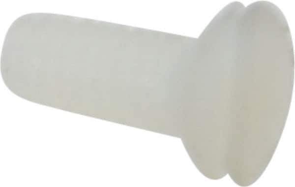 Made in USA - #6-32 UNC, 3/8" OAL Slotted Drive Machine Screw - Flat Head, Grade 6/6 Nylon, Uncoated, Without Washer - Exact Tool & Supply