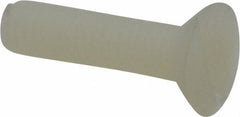 Made in USA - #10-32 UNF, 3/4" OAL Slotted Drive Machine Screw - Flat Head, Grade 6/6 Nylon, Uncoated, Without Washer - Exact Tool & Supply