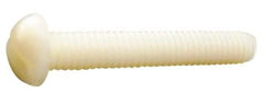 Made in USA - #4-40 UNC, 3/4" Length Under Head Slotted Drive Machine Screw - Round Head, Grade 6/6 Nylon, Uncoated, Without Washer - Exact Tool & Supply
