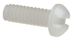 Made in USA - #2-56 UNC, 1/4" Length Under Head Slotted Drive Machine Screw - Round Head, Grade 6/6 Nylon, Uncoated, Without Washer - Exact Tool & Supply