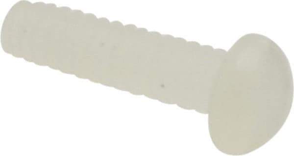 Made in USA - #2-56 UNC, 5/16" Length Under Head Slotted Drive Machine Screw - Round Head, Grade 6/6 Nylon, Uncoated, Without Washer - Exact Tool & Supply