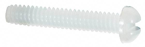 Made in USA - #2-56 UNC, 1/2" Length Under Head Slotted Drive Machine Screw - Round Head, Grade 6/6 Nylon, Uncoated, Without Washer - Exact Tool & Supply
