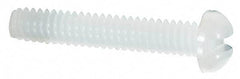 Made in USA - #2-56 UNC, 1/2" Length Under Head Slotted Drive Machine Screw - Round Head, Grade 6/6 Nylon, Uncoated, Without Washer - Exact Tool & Supply