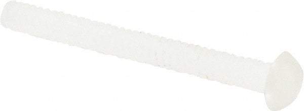 Made in USA - #4-40 UNC, 1" Length Under Head Slotted Drive Machine Screw - Round Head, Grade 6/6 Nylon, Uncoated, Without Washer - Exact Tool & Supply